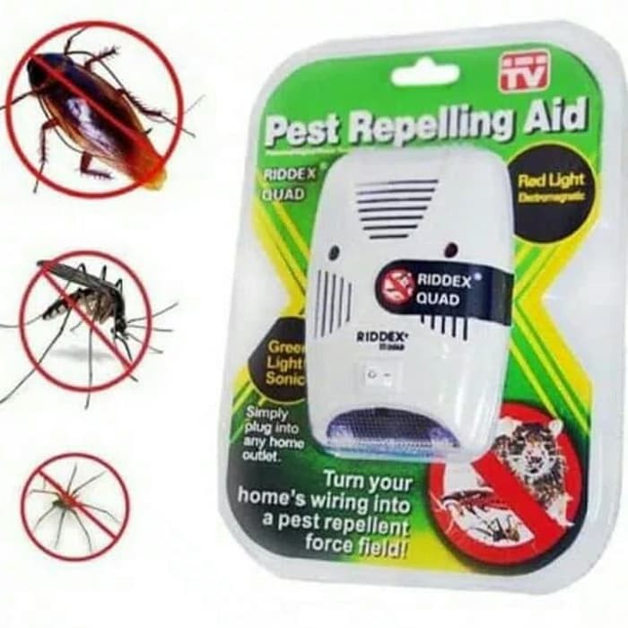 Pest Repelling Aid Riddex Quad/ Ultrasonic Pengusir Tikus Kecoa Nyamuk Free Bubble