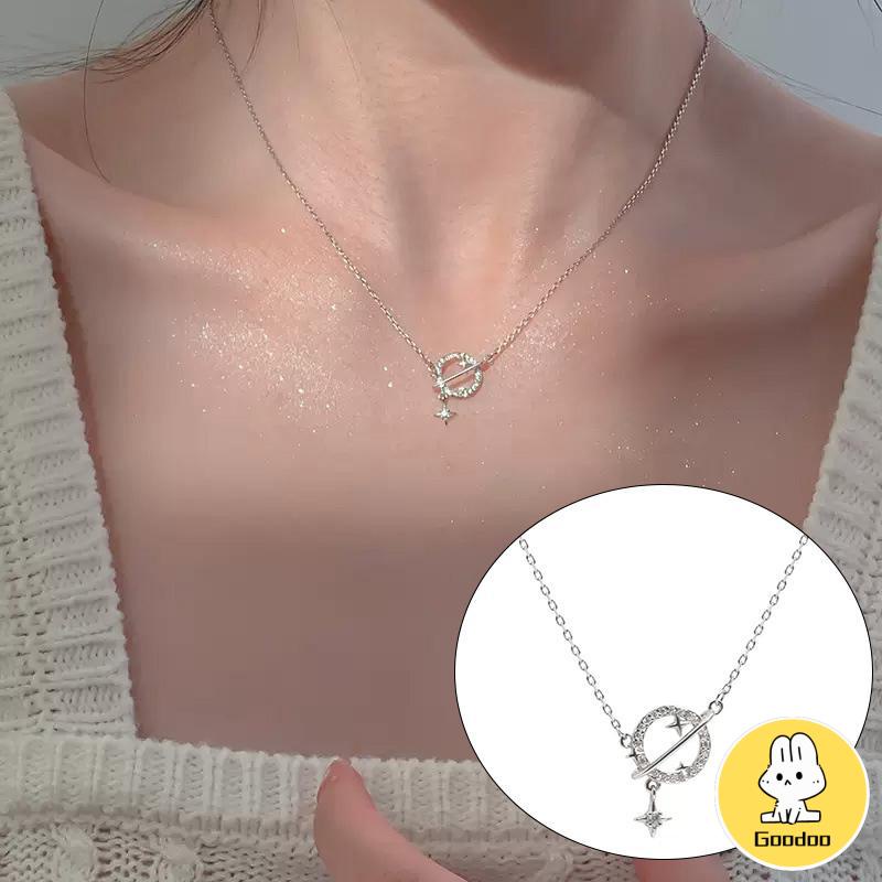 Planet Kalung Wanita Ringan Mewah Desain Niche Flash Diamond Temperamen Pacar Super Lembut -Doo