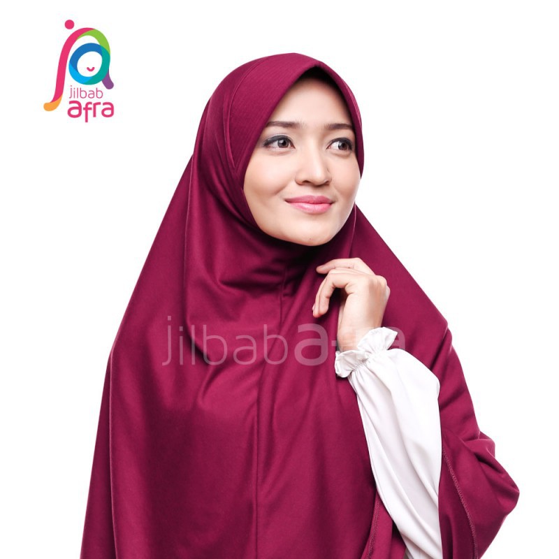 Jilbab Arfa Afra Beria Hijab Pet Bergo Standar Kerudung Instan Kaos Warna Merah Marun Maroon