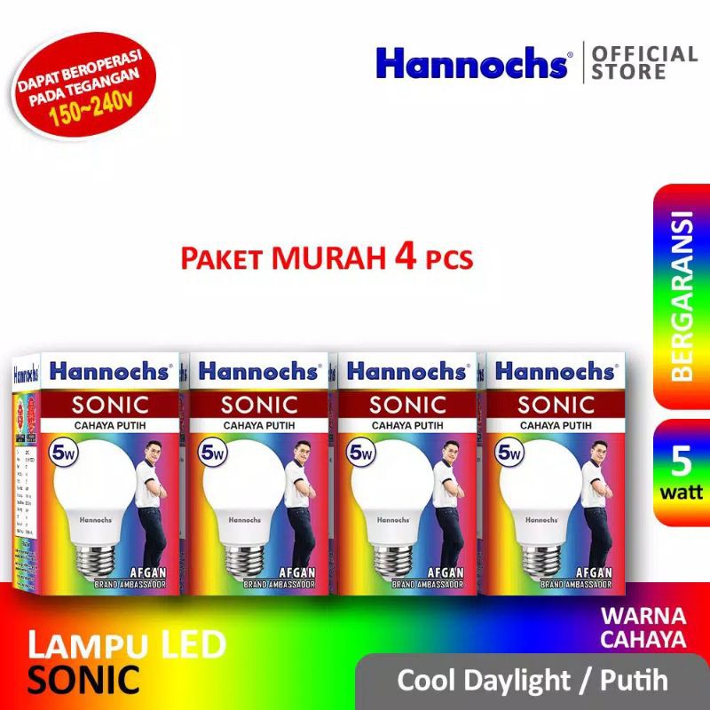 Hannochs lampu Led Sonic 5 Watt  Paket 4 PCS