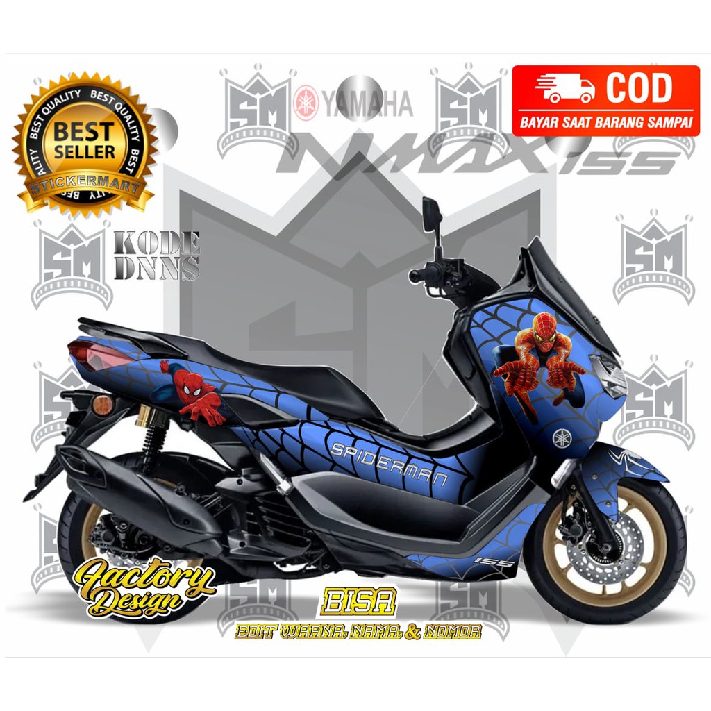 Sticker decal full body Yamaha nmax Spiderman Biru