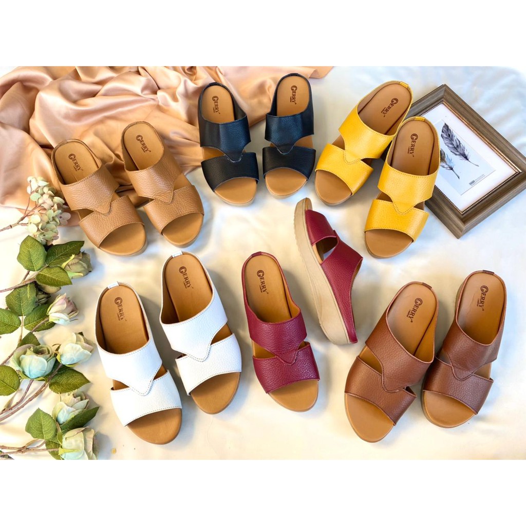 Sandal Kulit Wanita Model Panah 3cm - Gerry Leather