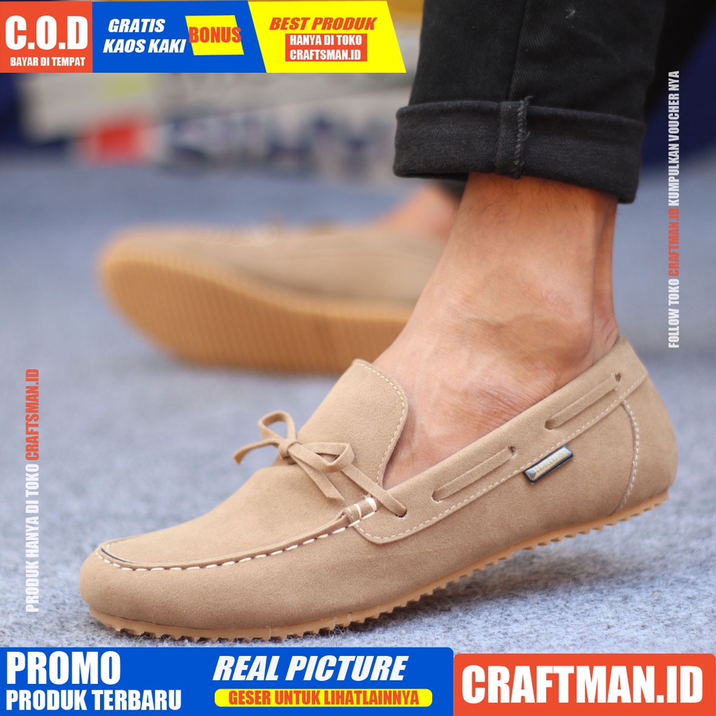 CELTIX - Sepatu Slip On Pria Sepatu Casual Pria Slop Sepatu Slip Antislip Kerja Kantor Cowo/Cowok Sepatu Kasual Semi Formal Kuliah Kondangan Gaya Santai Keren
