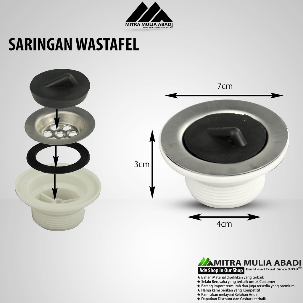 Afur Saringan Wastafel Bak Cuci Piring 1 1/2&quot;