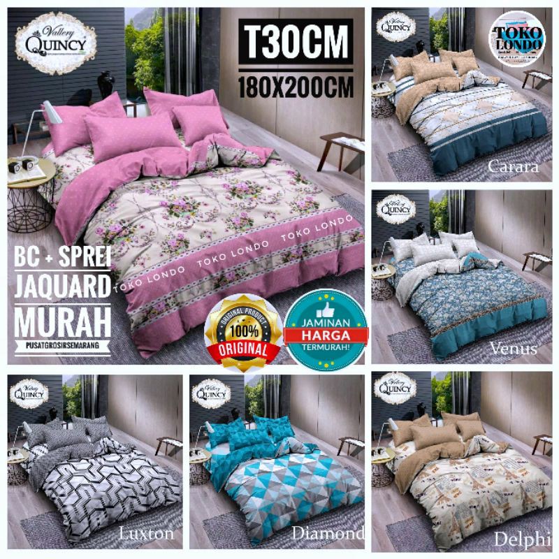 BC Bedcover Katun Jepang VALLERY QUINCY FLAT Set King Size Uk 180x200 T30cm MOTIF Jaquard King Koil Adelia Aquatic Audrey Burry Carara Caroline Dandelion Delphi Diamond Espresso Gema Hugo Kate Karen Lisa Luxton Moris Raskal Russel Salva Sharon Syerin