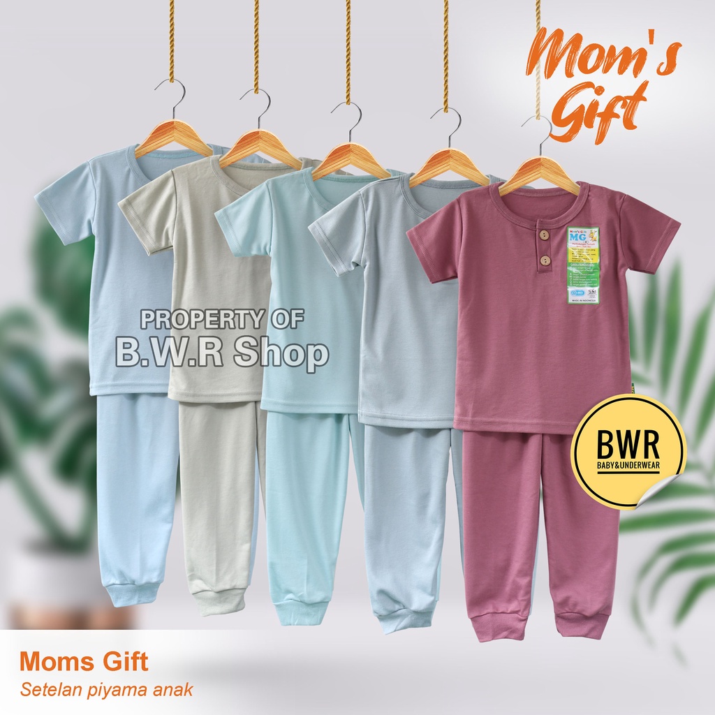 CPR Setelan Moms Gift POLOS Celestial Colorful / Piyama Anak Unisex Kancing Dada Warna Polos | Bwr