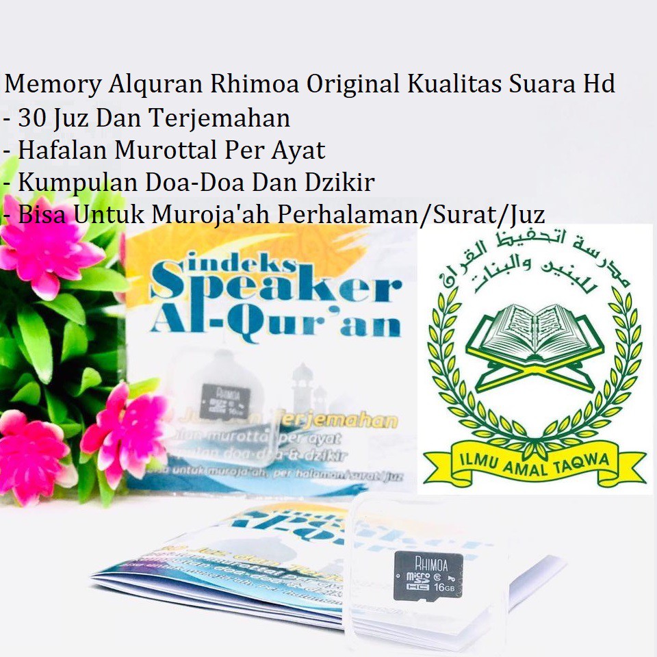 MEMORY ALQURAN Rhimoa original kualitas suara HD 16 GB Lengkap dengan Buku Panduan