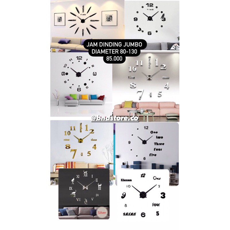 Jam dinding DIY jumbo jam dinding romawi gold silver hitam jam dinding jumbo arab jam