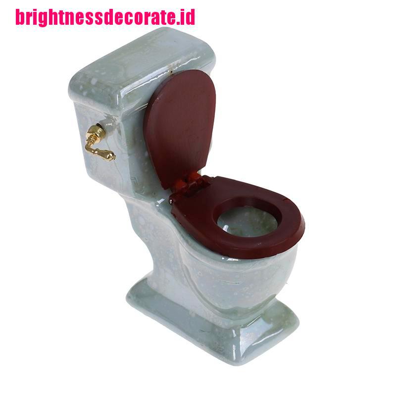 Brightid Mainan Miniatur Bathtub / Toilet / Wastafel Bahan Porselen Warna Hijau Untuk Aksesoris Rumah Boneka 1: 12