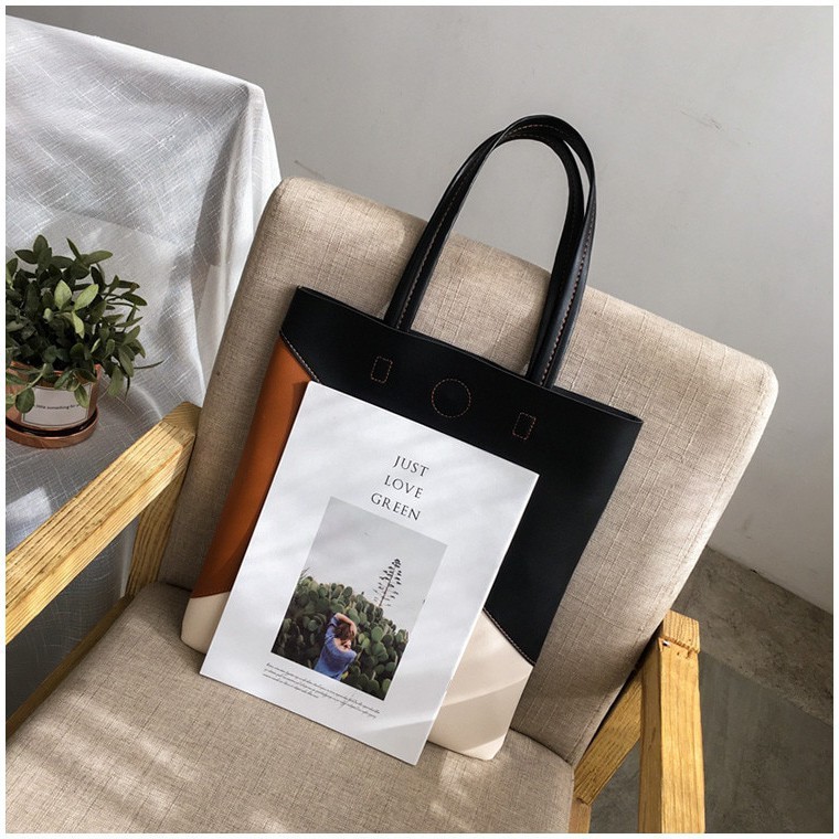 FLASH SALE 7.7 - [RESLETING] TOTEBAG TAIGA 32x35 CM KULIT SINTETIS IMPORT | TOTEBAG BESAR UNTUK WANITA KERJA/KULIAH | TOTEBAG DUA WARNA | TOTEBAG IMPORT | TOTEBAG PRIA/WANITA | TOTEBAG KULIT TEBAL | TOTEBAG COKLAT | TOTEBAG CREAM | TOTEBAG HITAM