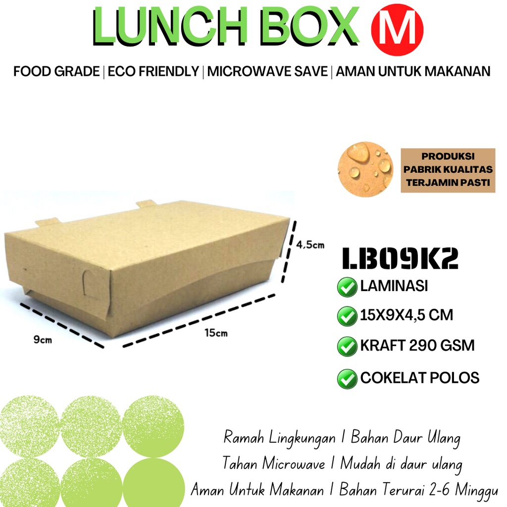 Paper Lunch Box Medium Ekonomis (LB9K2-Laminasi)