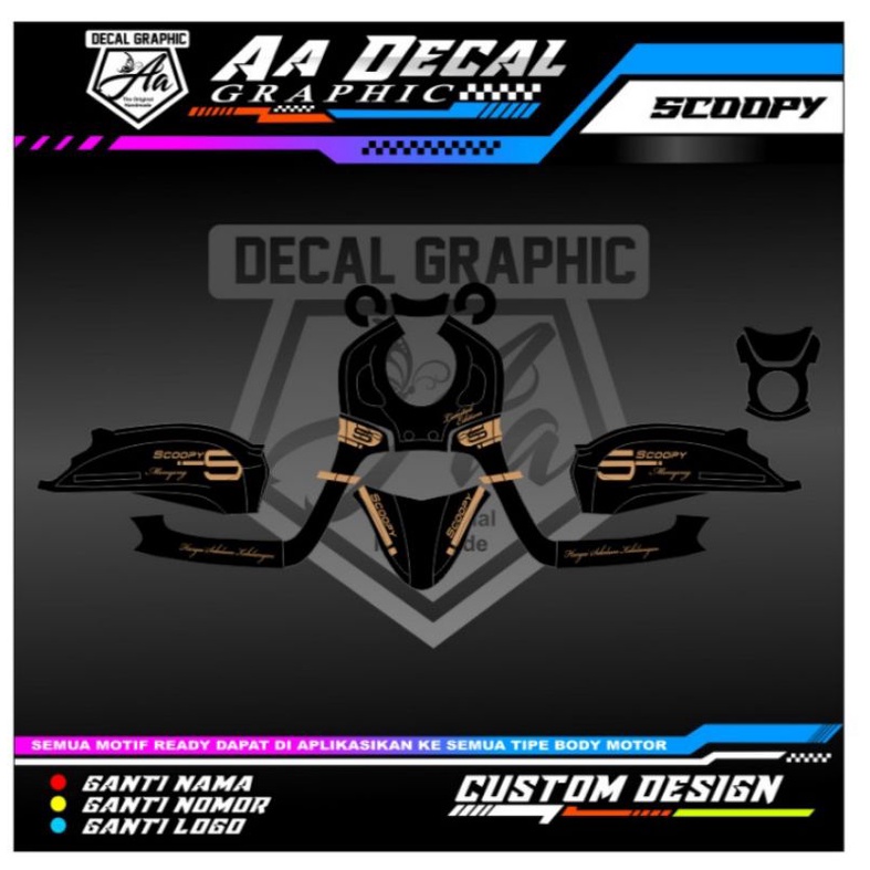 Decal scoopy stiker scoopy frre request desain