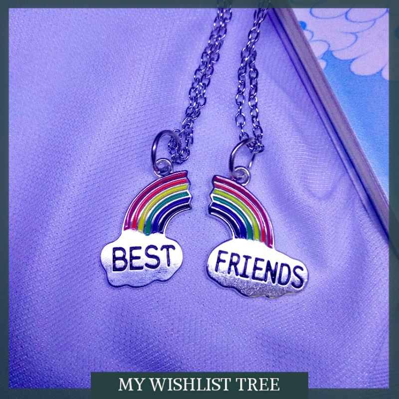 KALUNG PERSAHABATAN 2PCS 1 PASANG / KALUNG BEST FRIEND PELANGI TERMURAH / KALUNG PERSAHABTAN PELANGI