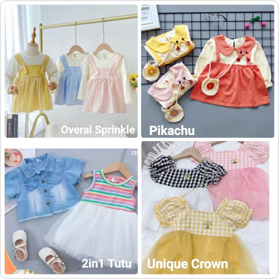 DRESS BAYI TUTU OVERALL KADO ULANG TAHUN LUCU IMPORT ( 1Y-3Y)