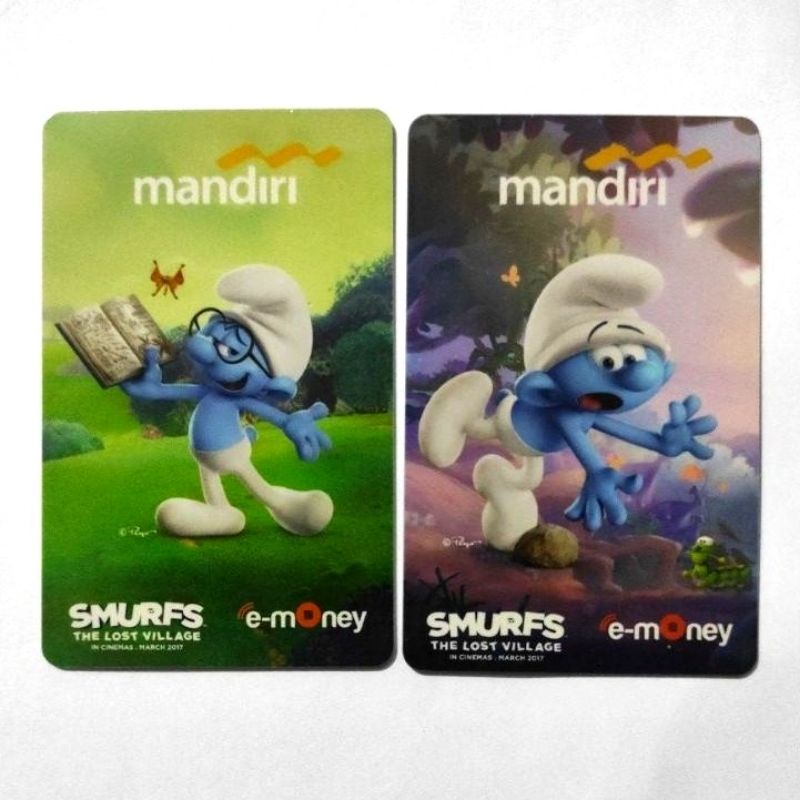 Mandiri eMONEY SMURF THE LOST VILLAGE ORI /Like eTOLL Tapcash Flazz or Brizzi