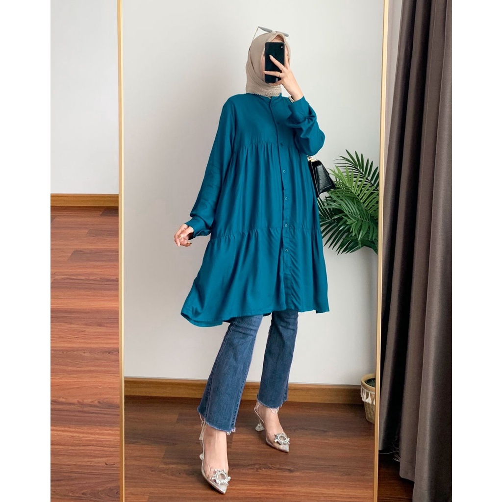 PROMO- Popi Tunik Rayon / ATASAN WANITA LENGAN PANJANG