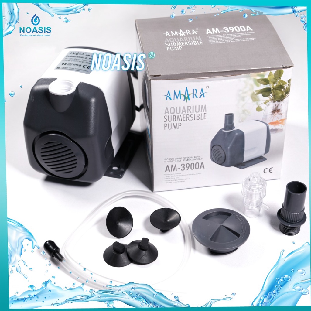 NOASIS POMPA AIR CELUP AQUARIUM AMARA AM 3900 AM - 3900A LOW WATT DAYA RENDAH