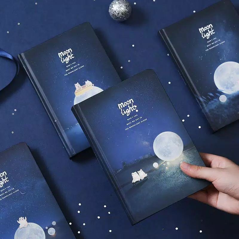 

(BS19) Buku Diari /Diary Book Cover Glow In The Dark/ Moon Light