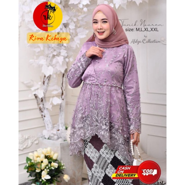 One Set Kebaya Lesti Stelan Wanita Terlaris Kebaya Best Seller Baju Wanita Kekinian Aurora selendang