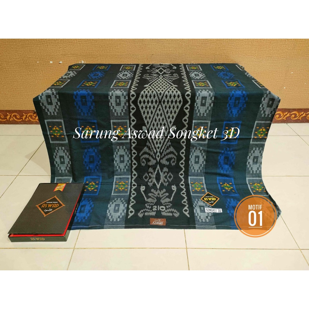 BISA COD Sarung Aswad Songket 3D setara wadimor donggala mustamin