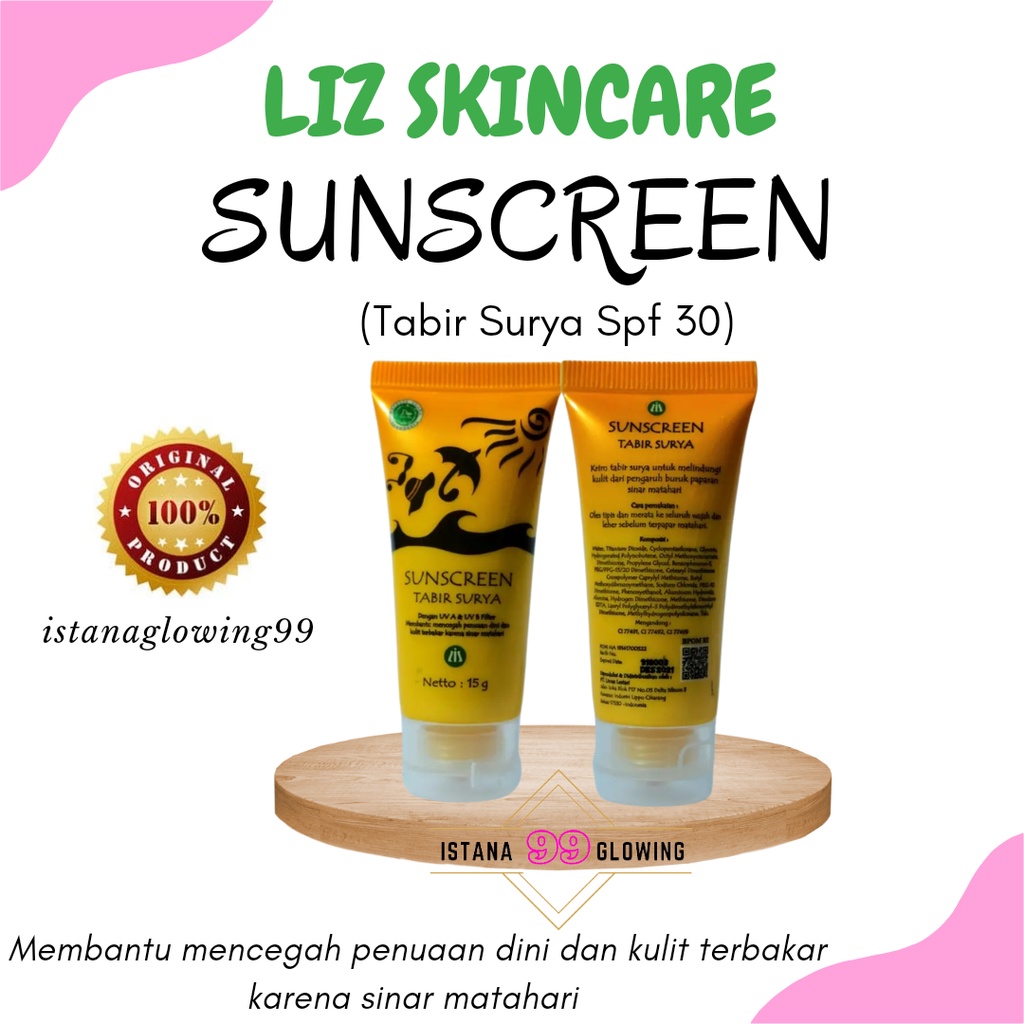 Liz skincare Sunscreen / Sanblok wajah SPF 30 / cream siang liz skincare / tabir surya liz skincare