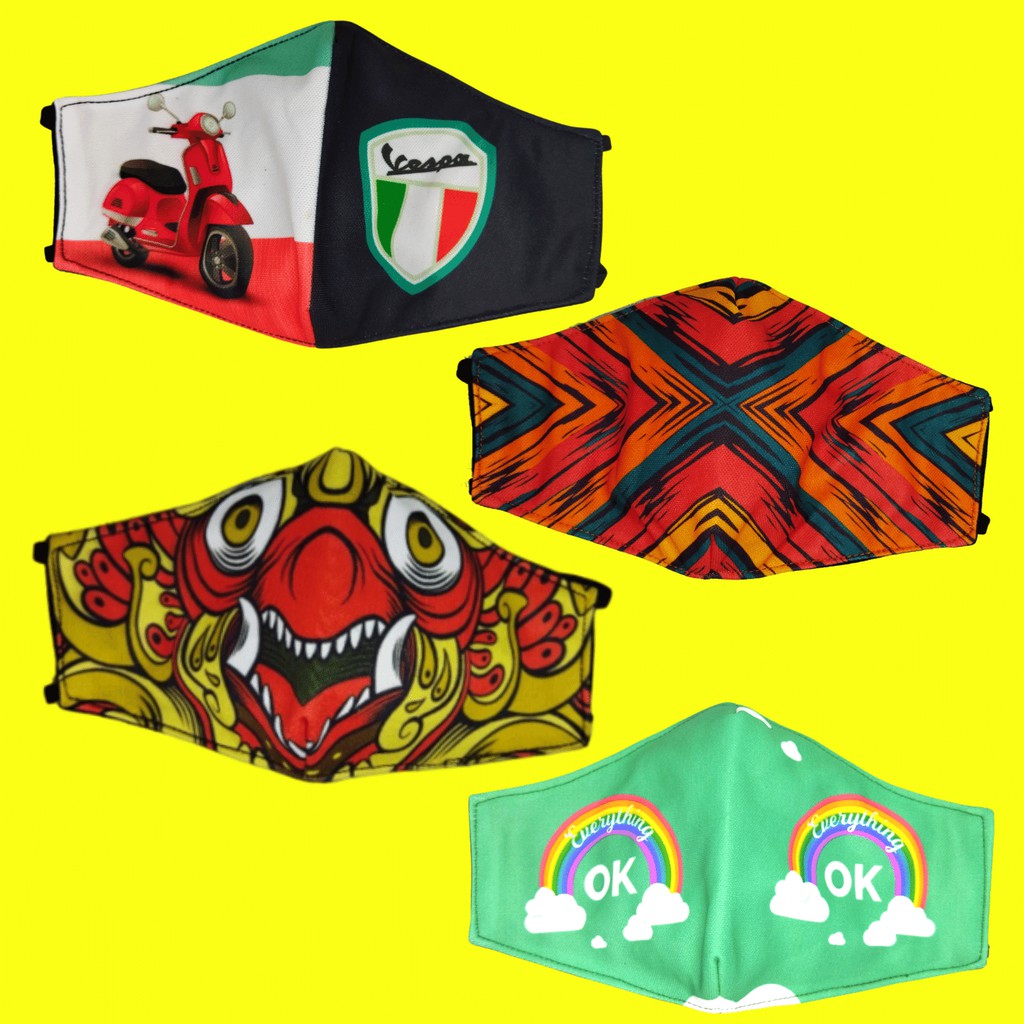Masker 2 Lapis Motif Vespa Garuda OK FULL PRINT