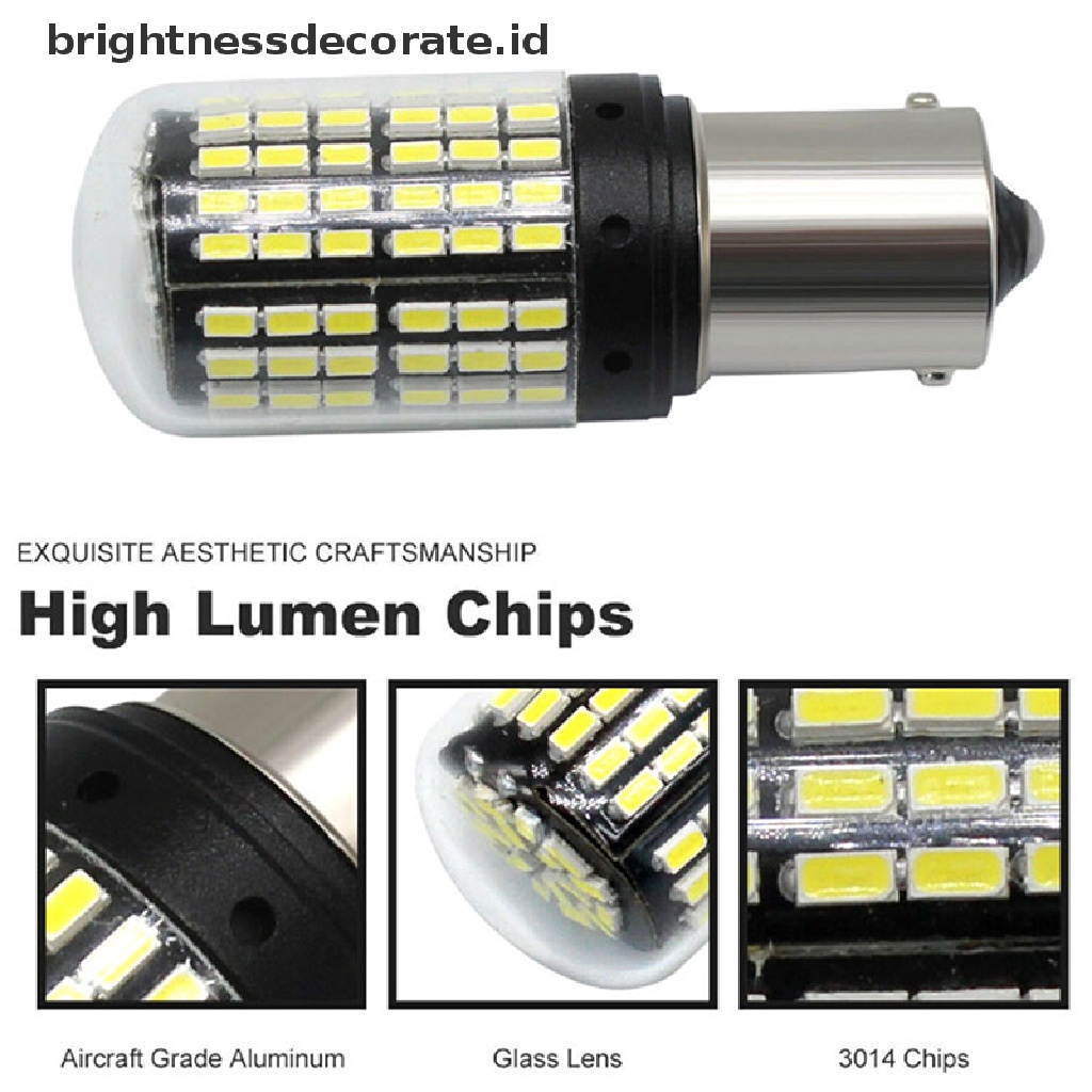 1x Lampu Sinyal Belok Mobil LED 1156 7506 P21W BA15S 3014 144SMD Warna Putih