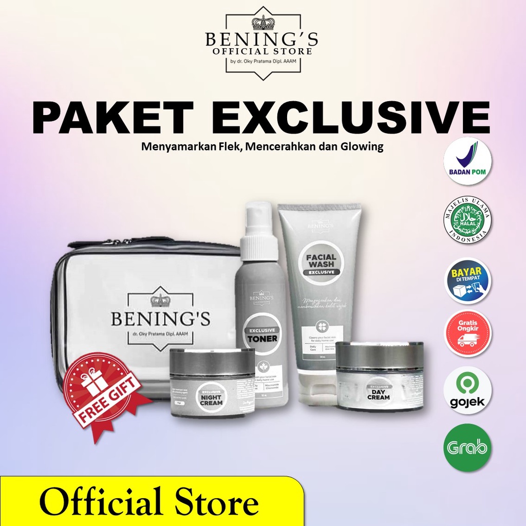 *TERLARIS* PAKET EXCLUSIVE (FLEK) BENING SKINCARE By Dr. Oky Pratama/ Benings Indonesia/Benings Clin