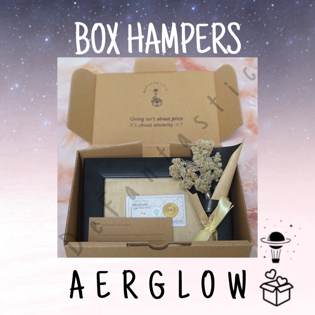 BOX HAMPERS AERGLOW / GIFT FOR BIRTHDAY, ANNIVERSARY, WEDDING [WAJIB CHECK OUT KARDUS PACKING]