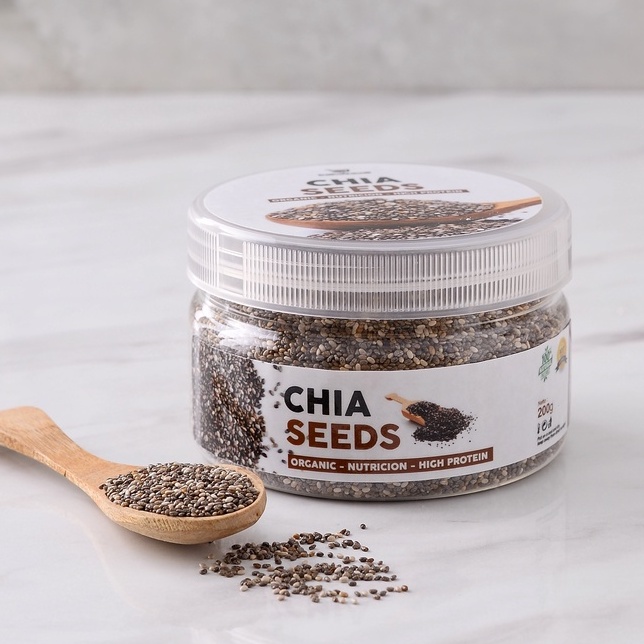 Organic Chia Seed Grade A Premium Quality Original 100% Murni non GMO Asli / Biji Chia Seeds Hitam Organik Chiaseed Chiaseeds Cia seed Original