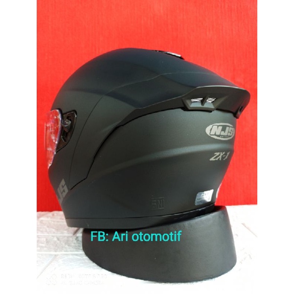 Helm NJS ZX1 Solid Hitam doff_(fullface)-3
