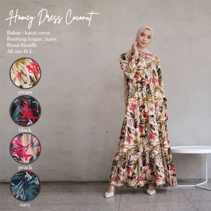 BeautyOne - Homey Dress Coconut Gamis Dewasa Jumbo Terlaris - Bahan Katun Rayon Premium | Bisa Cod