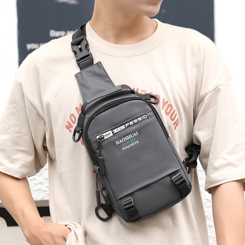 HAOSHUAI 1100-12 Tas Selempang Pria Waistbag Pria Anti Air WATCHKITE WKOS