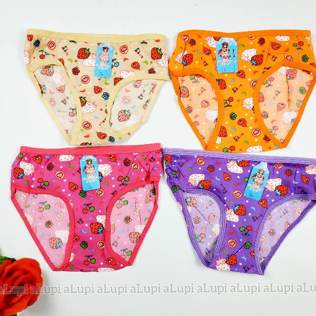 Celana Dalam CD Anak Bocah Kecil Balita Cewek Cewe Perempuan Motif Lucu One Size   T