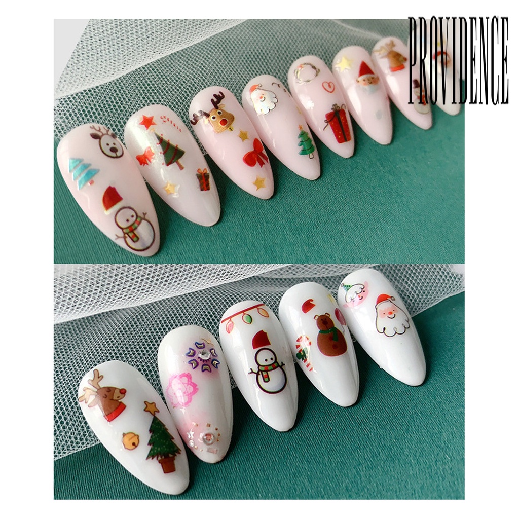 Providence Stiker Kuku Motif Kartun Natal Untuk Dekorasi Nail Art