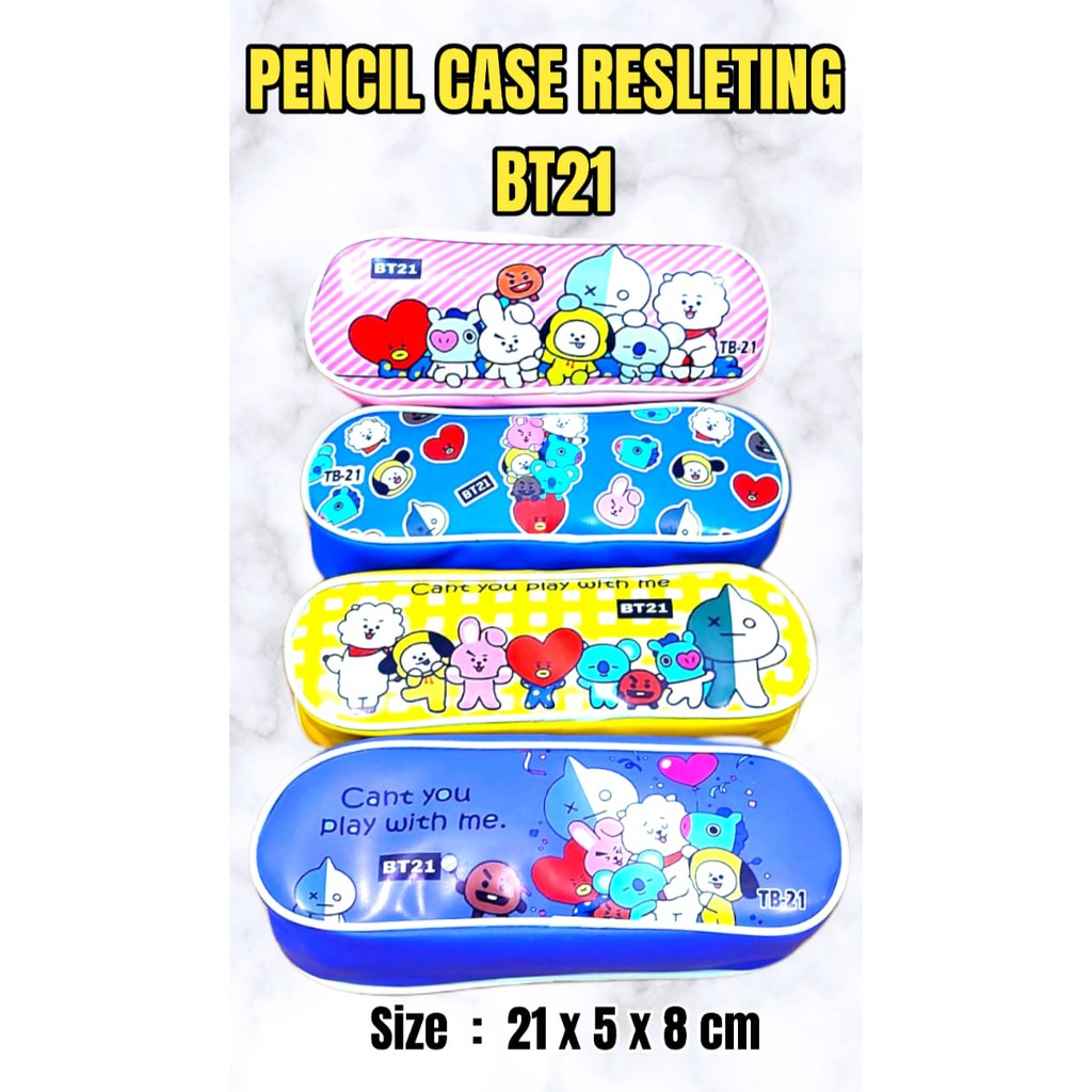 

Pensil Case tempat Pensil Resleting BT21 Oval Panjang