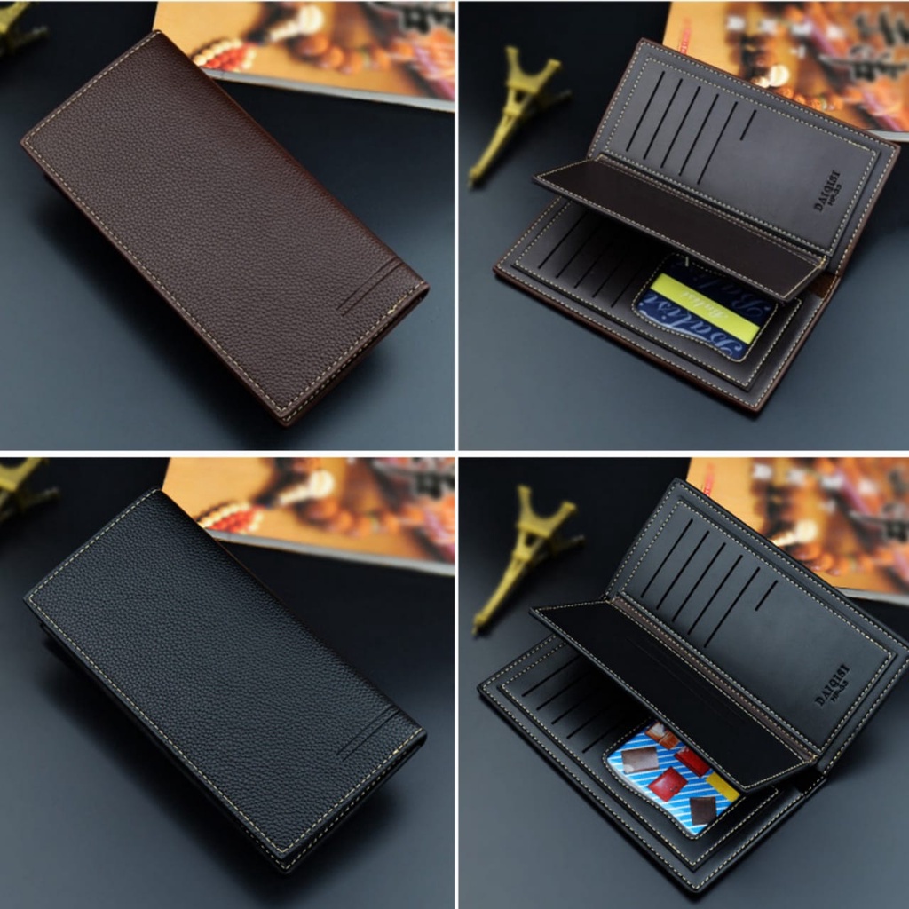 DOMPET LIPAT PRIA PANJANG KULIT PREMIUM FRANCESCO TIPIS SLOT KARTU BANYAK COWOK KEREN MURAH IMPORT BATAM BRANDED ORIGINAL