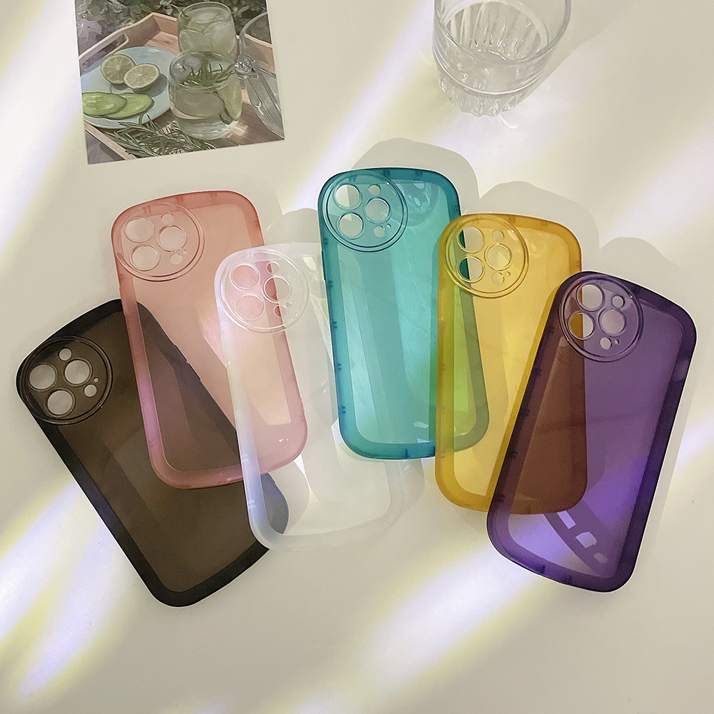 Soft Case TPU Shockproof Warna Permen Macaron Cover iPhone 14 13 12 11 Pro Max X XR Xs Max 7 8 Plus SE