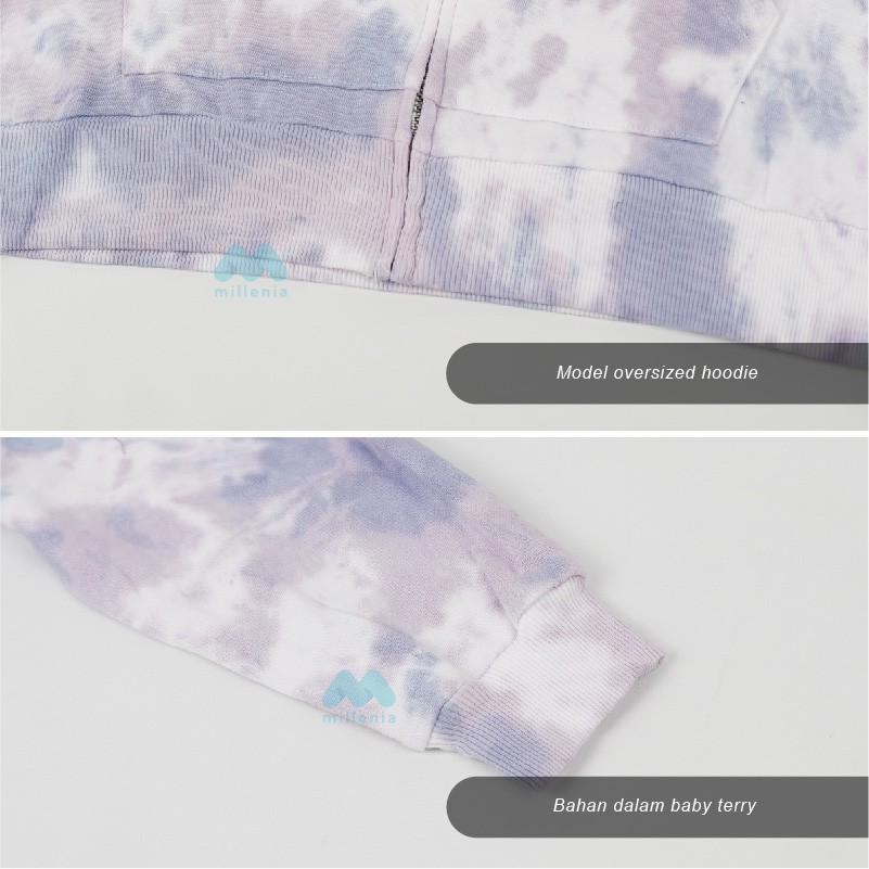 Oversized Hoodie- Wanita Tie Dye Oversized Full Zipper [AFZ 01]-5