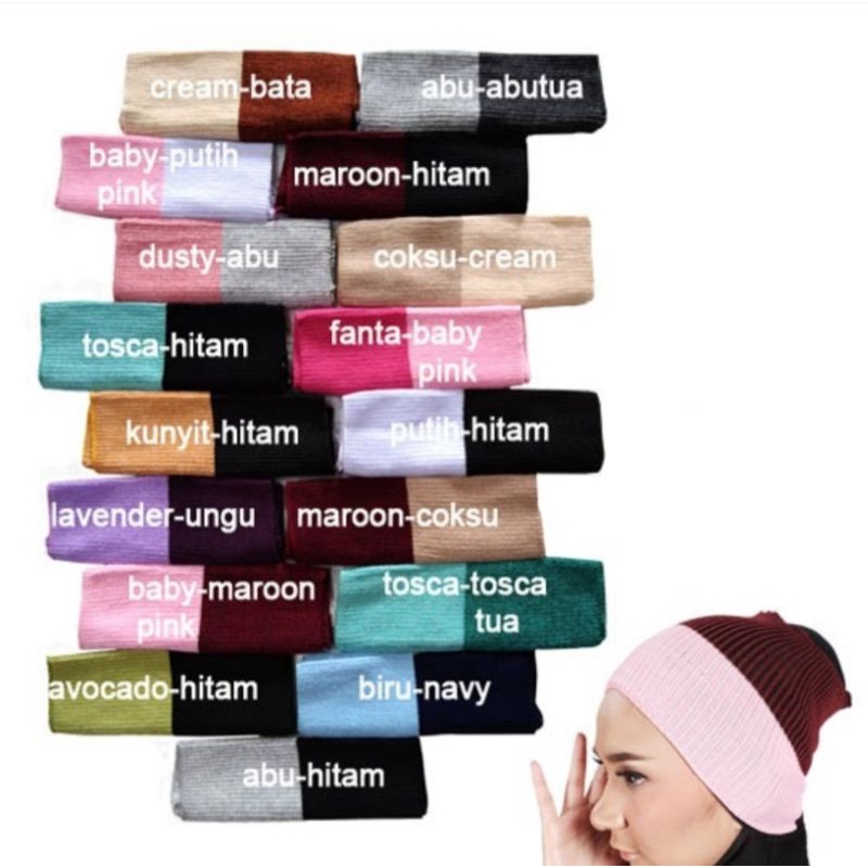 TERBARU !!! BANDANA RAJUT 2 WARNA PREMIUM BAHAN TEBAL DAN LEMBUT CIPUT RAJUT PREMIUM TWO TONE INER