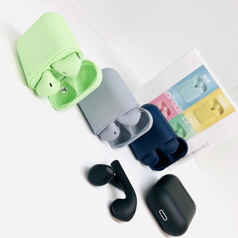 PROMO VIBOX BLUETOOTH INPODS i12 MAKARON SOFT AIR PODS i 12 COLOUR NEW