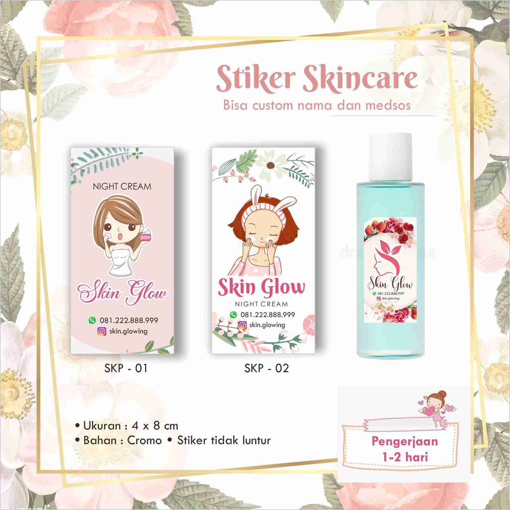 

[35 pcs] Stiker skincare kotak / Stiker kecantikan