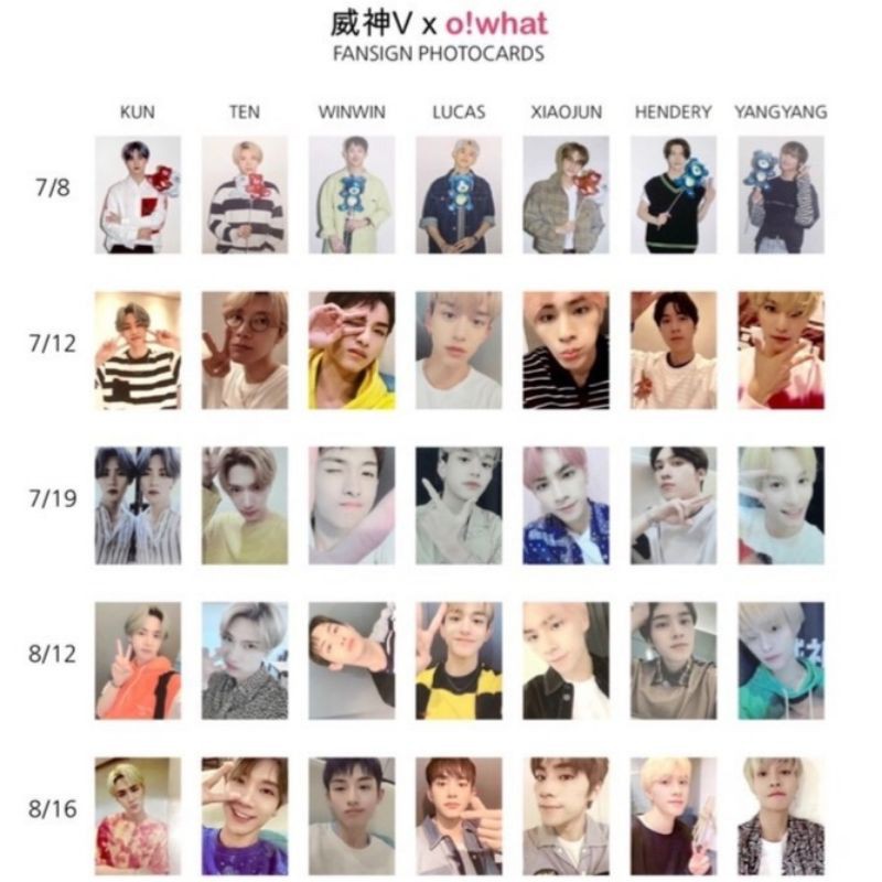 ATW OWHAT PHOTOCARD PC FS FANSIGN 3 4 5 6 7 WAYV KUN TEN WINWIN LUCAS XIAOJUN HENDERY YANGYANG