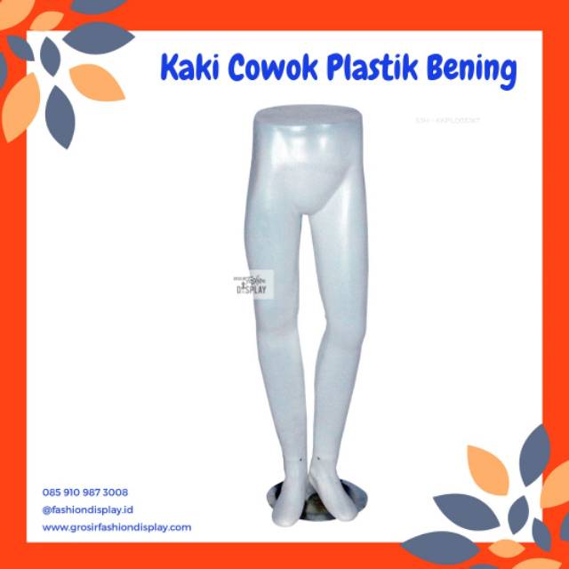 Patung Manekin Kaki Plastik Cowok Putih Bening Gaya Tekuk/Display Celana/Manekin Pria Murah-SET F