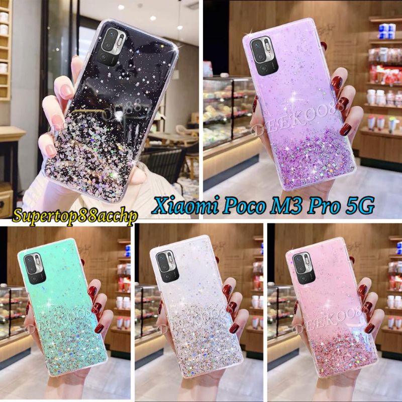 Xiaomi Mi 11 Lite Poco M3 Pro 5G Redmi Note 10 5G  Casing Soft Case Tpu Bahan Premium Glitter Glossy