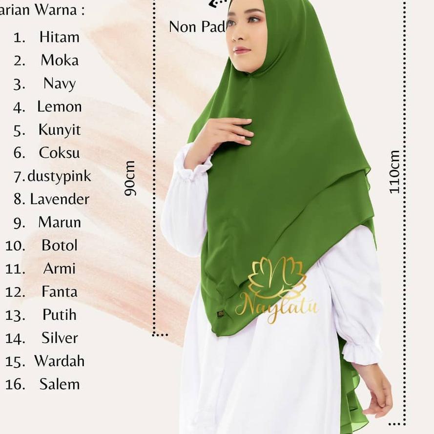 JILBAB HIJAB KHIMAR NONPAD AISYAH SYARI CERUTY TERPOPULER 2 LAYER PINGUIN