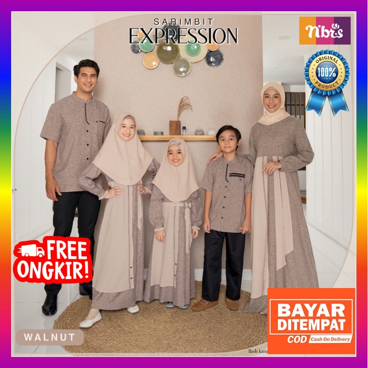 Sarimbit Nibras Terbaru 2022 Sarimbit Keluarga 2022 Nibras Couple Expression Walnut Pasangan Baju Ga