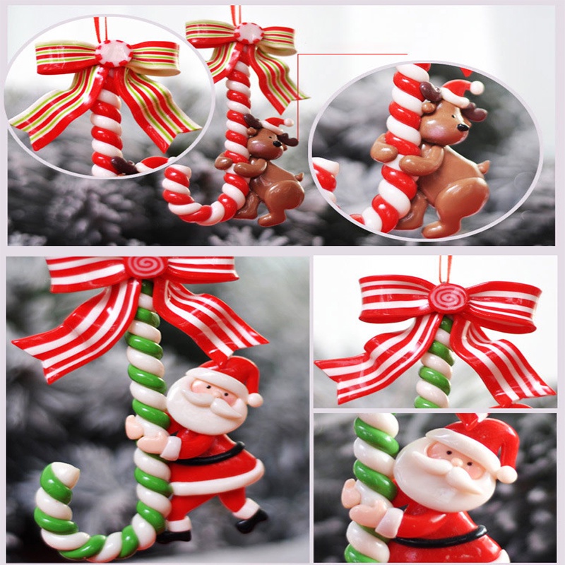 Christmas Tree Santa Claus pendant/Snowman Candy Cane Ornament for Kids home Decor