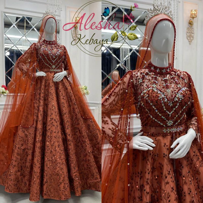 Gaun pengantin crinoline/Gaun pengantin/Gown pengantin mewah/Wedding dress