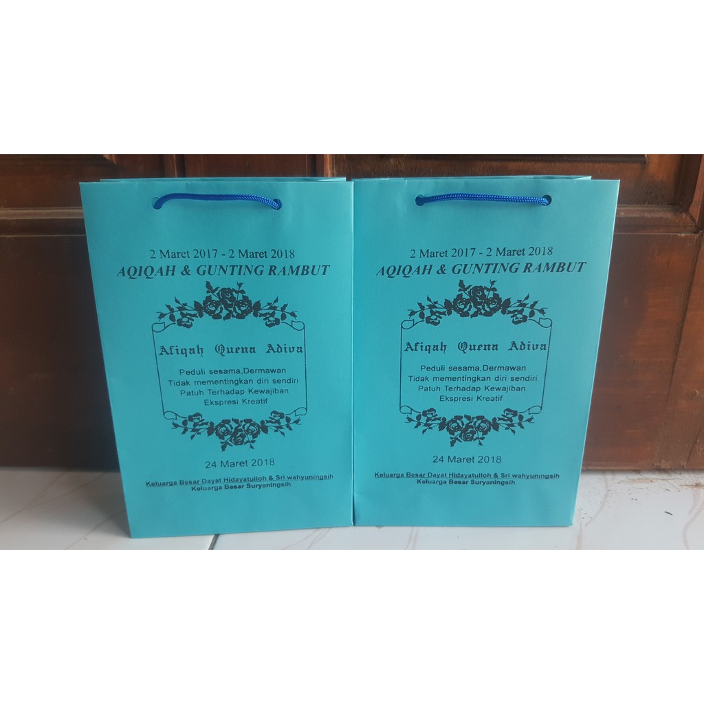 

paperbag warna + sablon uk P 20 x L 9 x T 30 ( cm )